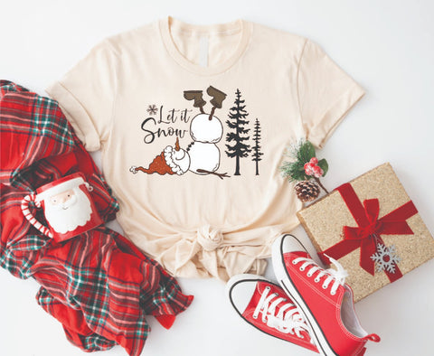 Let It Snow Snowman  – Fun & Playful Holiday Apparel - Soft Style Tshirt