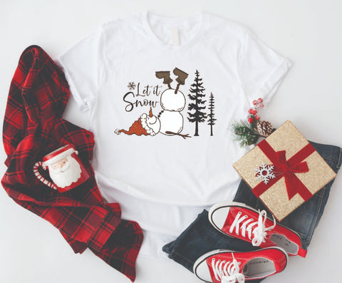 Let It Snow Snowman  – Fun & Playful Holiday Apparel - Soft Style Tshirt