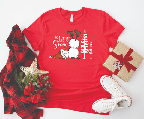 Let It Snow Snowman  – Fun & Playful Holiday Apparel - Soft Style Tshirt