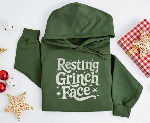Funny Resting Grinch Face Christmas Hoodie