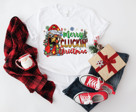 Merry Cluckin' Christmas: Festive Chicken Softstyle Shirt