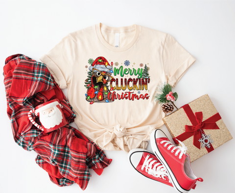 Merry Cluckin' Christmas: Festive Chicken Softstyle Shirt