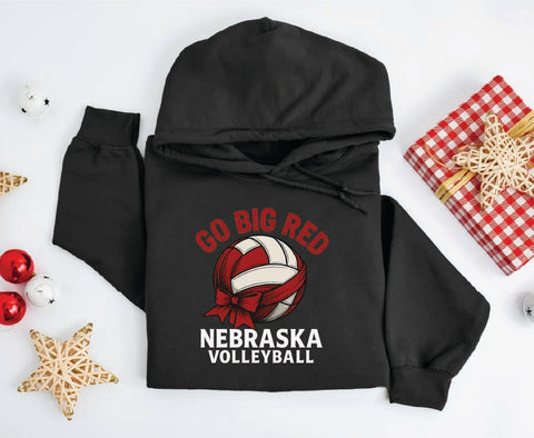 Husker Volleyball Go Big Red!  Holiday Volleyball Hoodie