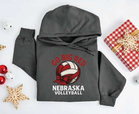 Husker Volleyball Go Big Red!  Holiday Volleyball Hoodie