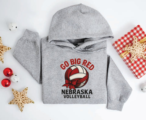 Husker Volleyball Go Big Red!  Holiday Volleyball Hoodie