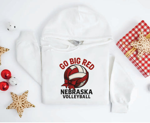 Husker Volleyball Go Big Red!  Holiday Volleyball Hoodie