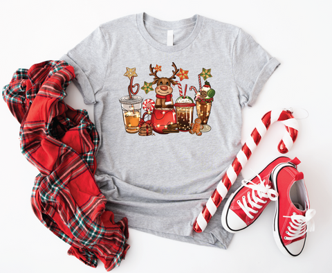 Cozy Cheers: 'Reindeer Holiday Drinks' Soft Style T-shirt