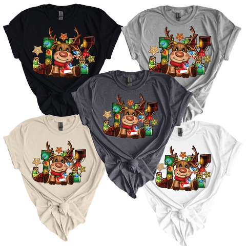 Joy Reindeer Tee Shirt - Soft Style