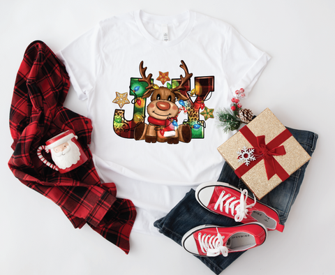 Joy Reindeer Tee Shirt - Soft Style