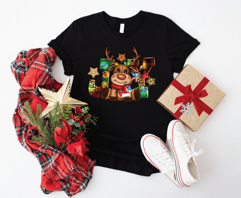 Joy Reindeer Tee Shirt - Soft Style
