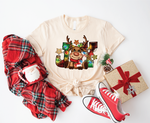 Joy Reindeer Tee Shirt - Soft Style