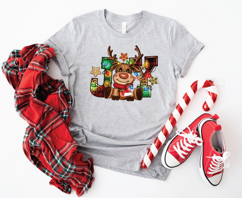 Joy Reindeer Tee Shirt - Soft Style