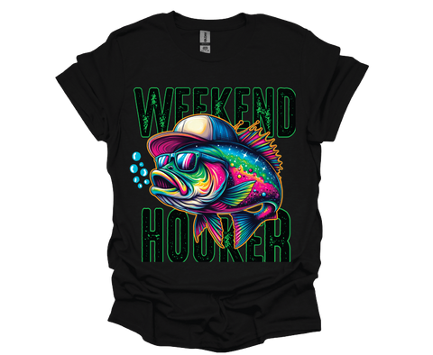 Weekend Hooker Funny Fishing Meme- Softstyle Unisex T-Shirt