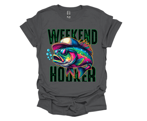 Weekend Hooker Funny Fishing Meme- Softstyle Unisex T-Shirt