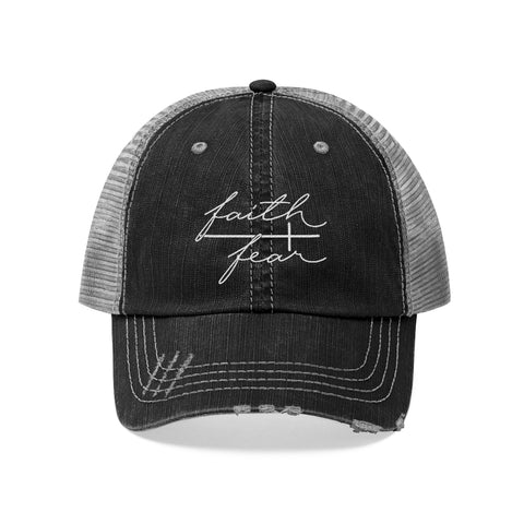 Faith over Fear - Distressed Trucker Hat