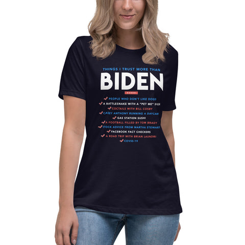 Women's Relaxed T-Shirt | Bella + Canvas - Things I Trust More than Biden