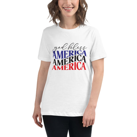 Women's Relaxed T-Shirt - God Bless America